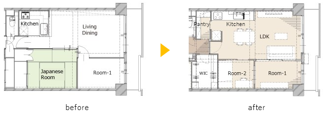 スッキリ収納と動線美!パントリーで広がるI型キッチン_間取図