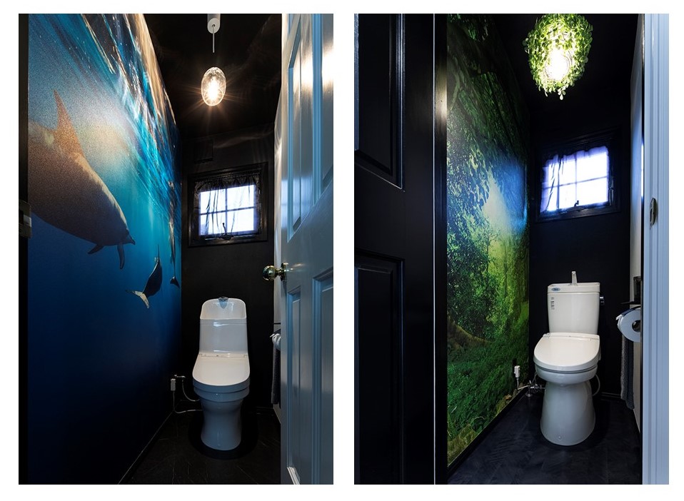 　「海」と「森」をテーマにしたトイレ